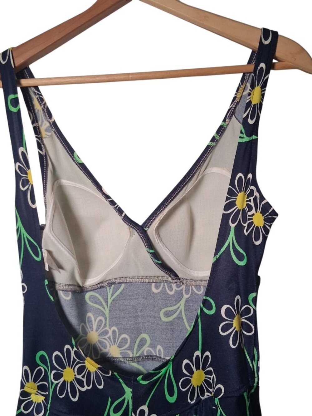 Vintage Jantzen Bathing Suit Swim Dress 16 Blue Daisy Flowers 1660s 1970s USA - Picture 12 of 16
